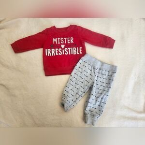 Mister Irrestistible Red and Gray Kids' Sweatshirt & Jogger Set